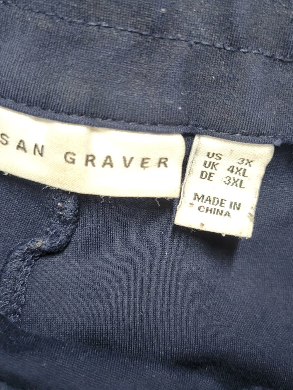Susan Graver Womens Pants 3X Blue Straight Leg Knit Pull On Stretch BLU64E - Picture 8 of 11